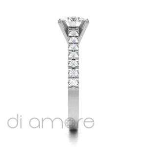 Castle Side V Shape Diamond Engagement Ring