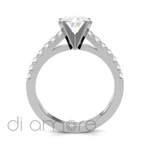 Castle Side V Shape Diamond Engagement Ring