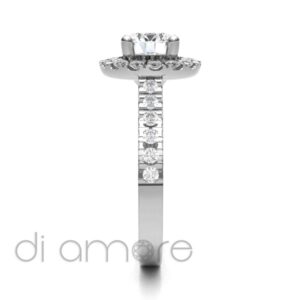 Castle Side Halo Crown Diamond Engagement Ring