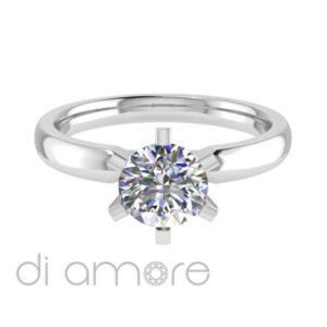 Classic Tapered 6 Prong Diamond Engagement Ring