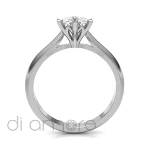 Classic Flower 6 Prong Diamond Engagement Ring