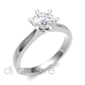 Classic Tapered 6 Prong Diamond Engagement Ring