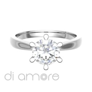 Classic Tapered 6 Prong Diamond Engagement Ring