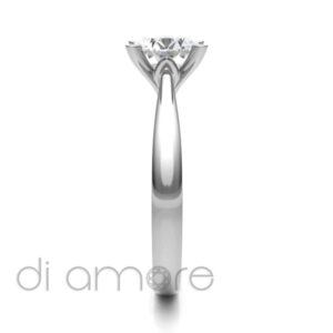 Classic Tapered V Shape flower Diamond Engagement Ring