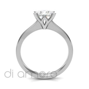 Classic Tapered V Shape flower Diamond Engagement Ring
