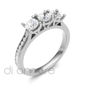 Crown Trilogy With Side Diamond Engagement Ring