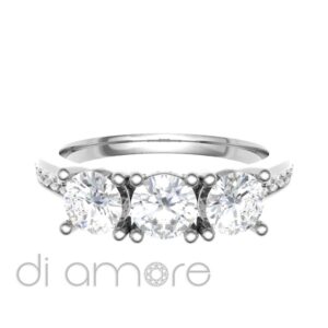 Crown Trilogy With Side Diamond Engagement Ring