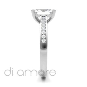 Pave Side Emerald Diamond Engagement Ring