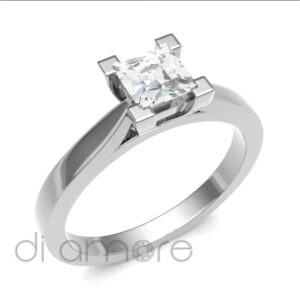 Classic 4 Prong Tapered diamond Engagement Ring