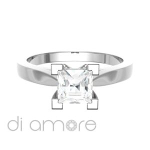 Classic 4 Prong Tapered diamond Engagement Ring