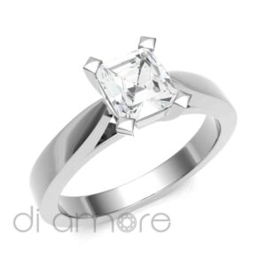 Classic 4 Prong Tapered Cushion diamond Engagement Ring