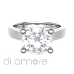 Classic V Shape Round Diamond Engagement Ring