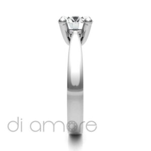 Classic V Shape Round Diamond Engagement Ring