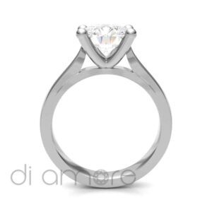 Classic V Shape Round Diamond Engagement Ring
