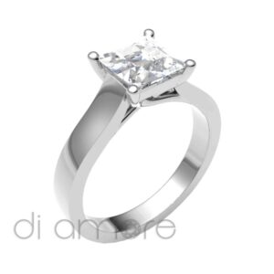 Classic 4 Prong Princess Diamond Engagement Ring