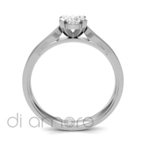 Pave Side Oval Diamond Engagement Ring