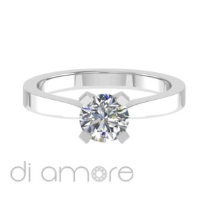 Classic V shape Tapered diamond Engagement Ring