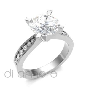 Pave Side 4Prong Diamond Engagement Ring