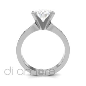 Pave Side 4Prong Diamond Engagement Ring