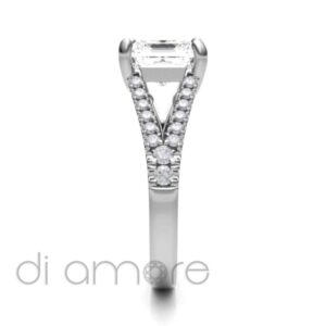 Castle Split Shank Princess Diamond Engagement Ring