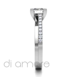 Double Shank Half Castle Diamond Engagement Ring