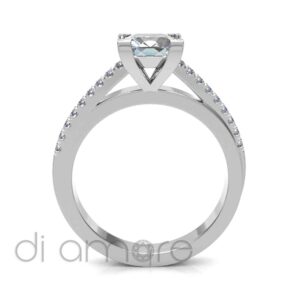Double Shank Half Castle Diamond Engagement Ring
