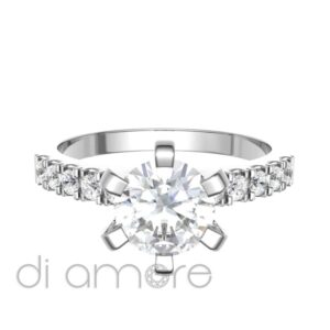 Castle Side 6Prong Diamond Engagement Ring