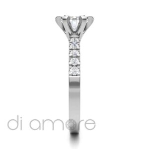 Castle Side 6Prong Diamond Engagement Ring