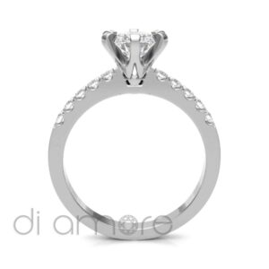 Castle Side 6Prong Diamond Engagement Ring