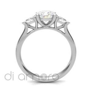 Trilogy 2Pearshape and Center Brilliant Diamond Engagement Ring