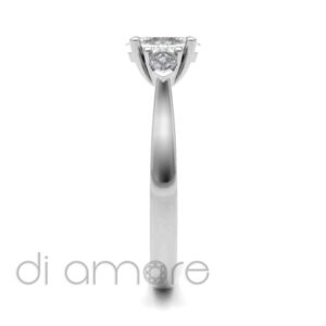 Classic Oval And Pear Trilogy Diamond Engagement Ring