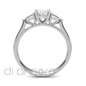 Classic Oval And Pear Trilogy Diamond Engagement Ring