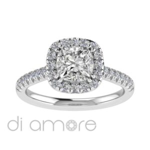 Castle Side And halo Diamond engagement Ring
