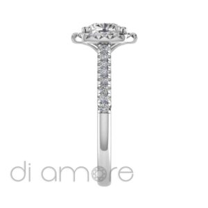 Castle Side And halo Diamond engagement Ring