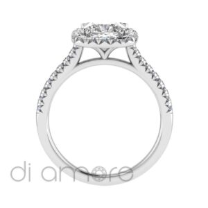 Castle Side And halo Diamond engagement Ring