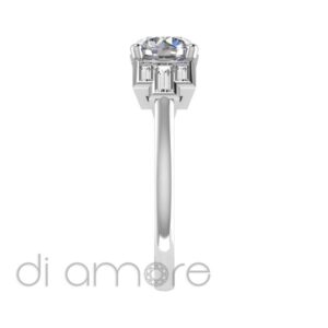 Brilliant And Baguette Diamond Engagement Ring