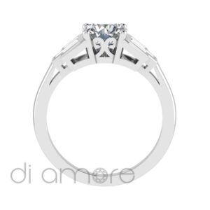 Brilliant And Baguette Diamond Engagement Ring