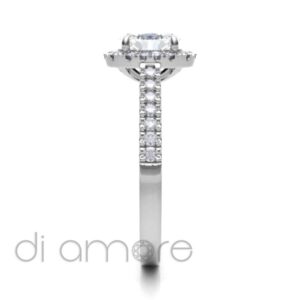Castle Side Halo Oval Diamond Engagement Ring