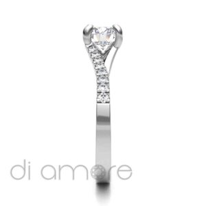 Castle Split Shank 4Prong Diamond Engagement Ring