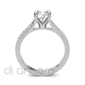 Castle Split Shank 4Prong Diamond Engagement Ring