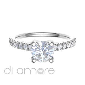 Castle Side 4Prong Diamond Engagement Ring