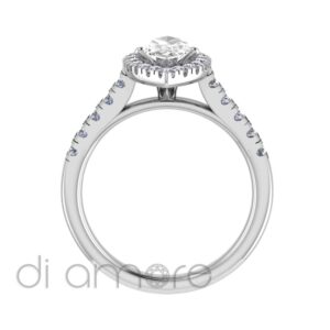Castle Side Halo Marquise Diamond Engagement Ring