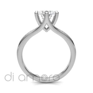 Pave Side 6Prong Diamond Engagement Ring