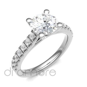 Castle Side 4Prong Diamond Engagement Ring
