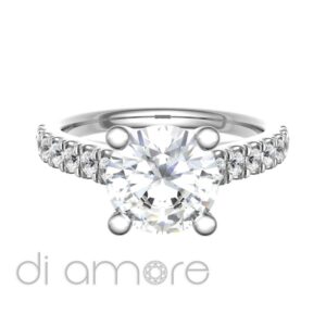 Castle Side 4Prong Diamond Engagement Ring