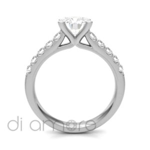 Castle Side 4Prong Diamond Engagement Ring