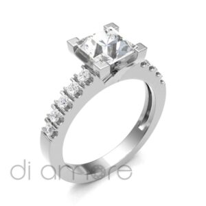 Castle Side 4Prong Princess Diamond Engagement Ring