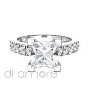 Castle Side 4Prong Princess Diamond Engagement Ring