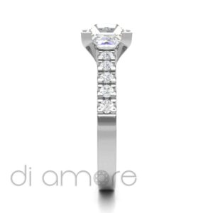 Castle Side 4Prong Princess Diamond Engagement Ring