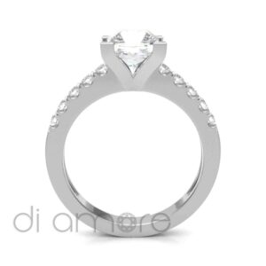 Castle Side 4Prong Princess Diamond Engagement Ring
